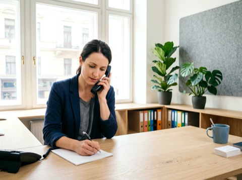 Telefon zvoní v dílně, na druhé straně je asistent zákazníka