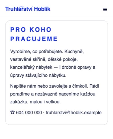Sekce webu bez cenové kotvy — láká každého