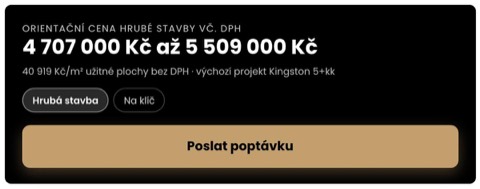 Cena hrubé stavby v konfigurátoru