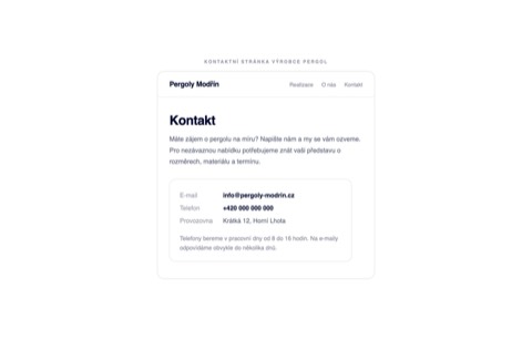 Rekonstrukce kontaktní stránky se sběrnou adresou info@ a bez jména člověka